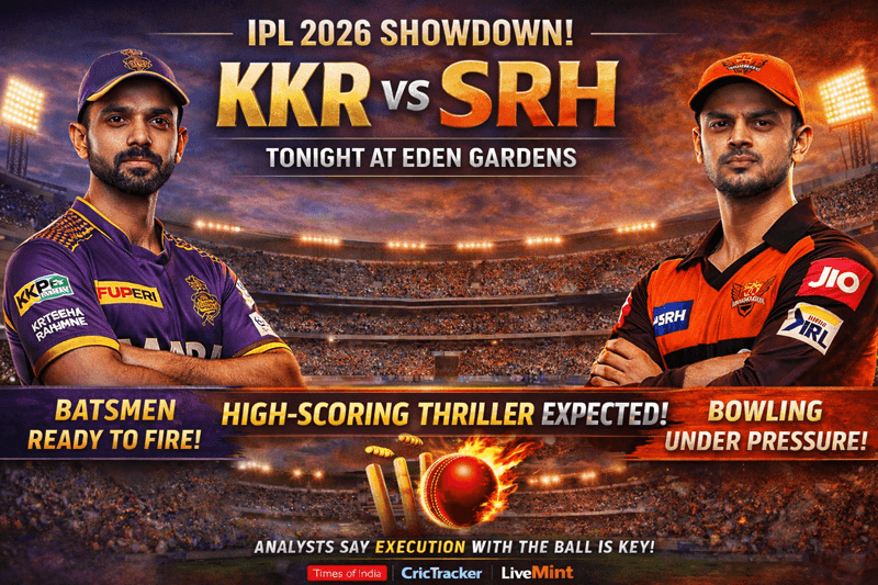 KKR vs SRH – Batting Firepower Set to Dominate Eden Gardens Clash